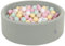 KiddyMoon Piscine À Balles pour Bébé Rond 90X30cm/300 Balles 7Cm Fosses À Boules Jouet Enfant, Sauge : Beige Pastel/Jaune Pastel/Blanc/Menthe/Rose Poudré