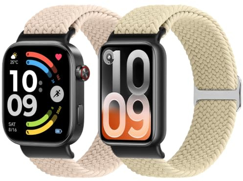 TumCez Geflochtene Armband Kompatibel mit Xiaomi Redmi Watch 6/Redmi Watch 5/Redmi Watch 4/Xiaomi Smart Band 10 Pro/Xiaomi Smart Band 9 Pro/Smart Band 8 Pro Armband Ersatzarmband für Herren Damen