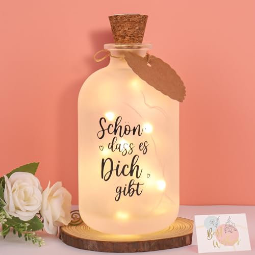 Pfloge® Luz LED Botella con Texto, Luces de Hadas de Botella a Pilas, Botella Luminosa con Tarjeta de Felicitación, Luces para Botellas de Cristal para Navidad, DIY, Fiesta, Boda, Cumpleaños