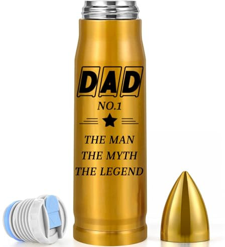Father's Day Gifts, Dad Birthday Gifts,Stainless Golden Stainless Steel Thermos Mug 500ml, Gift for Dad from Daughter, Son, Birthday Christmas Fathers Day Presents for Dad