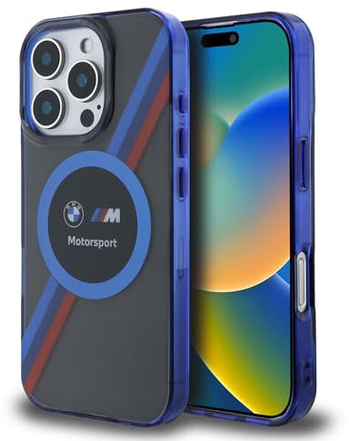 CG Mobile BMW HC Motorsport Handyhülle entworfen für iPhone 16 Pro, langlebig, stoßfest, kompatibel mit Magsafe, IML Circle Case schwarz