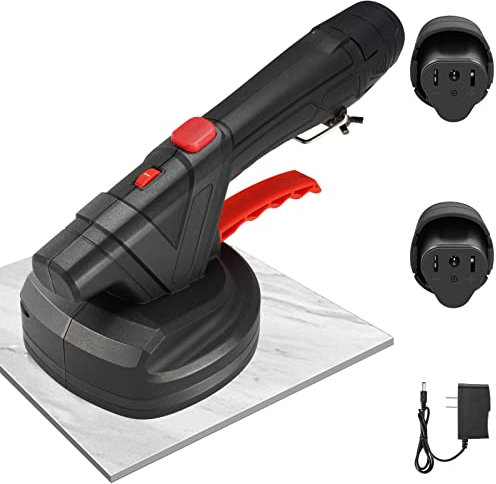 Ovshnrr Vibreur de Carrelage, 6 Vitesses Réglable, Capacité d'adsorption de 100 kg, Machine à Carrelage Electrique Vibrante 130mm Ventouse pour Carreaux De Sol Et Carreaux De Mur de 0.3 à 1m