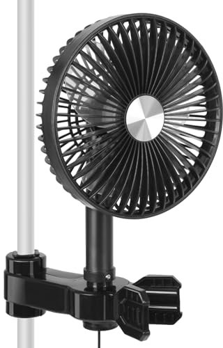 Grow Fan with Clip, Oscillating Waxing Clip-on Fan for Tent, Clampable Mini Fan for Grow Tent, Quiet Small Clip Fan for Grow Tent, Hydroponics Circulation Cooling, Grow Boxes Ventilation (1)