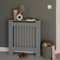 GFW Longslow Small Grey Radiator Cover Slatted Wood Design Top Shelf Display Living