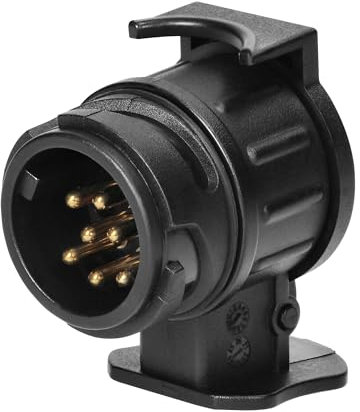 13 auf 7 polig Anhänger-Adapter - Robuster Adapter für KFZ, LKW und Auto Anhänger, wetterbeständig, ideal für sichere Verbindungen, 12V & 24V