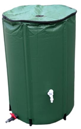 F Fityle Foldable Rain Barrel, Water Collection Container with Overflow Kit, Rain Collection Barrel for Garden, 160 L
