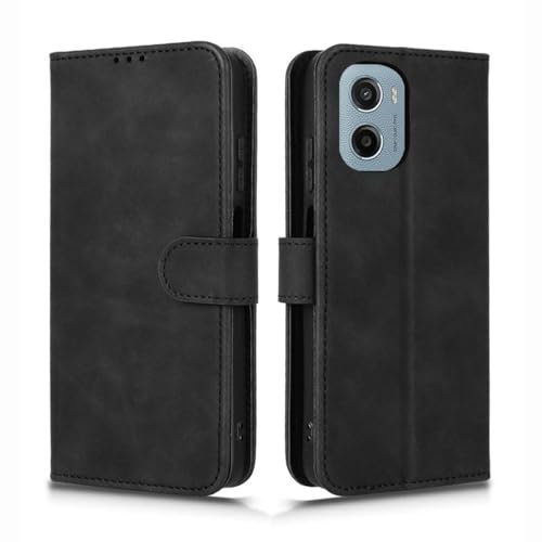 GOKEN Coque Motorola Moto E15 / Moto G05 - Housse Portefeuille en Cuir Synthétique et Silicone, Étui Antichoc avec Rabat Magnétique et Fente Carte, Support Pliable -Noir