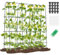 RELAX4LIFE Gurken Rankhilfe Set, U-förmiges Garten-Rankgitter für Kletterpflanzen, Pflanzenhalter Metall, Breite einstellbar, 180 cm hoch, mit Gartennetz&Clips, Pflanzenstütze für Blumen&Nutzpflanzen