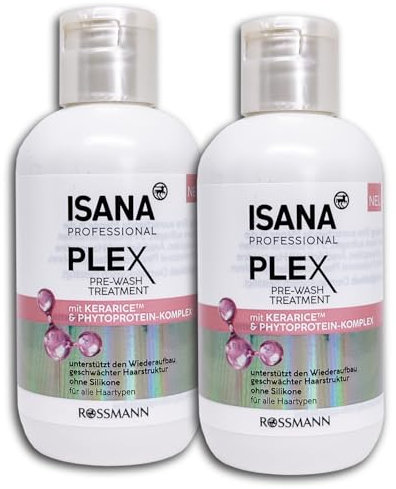 2 er Pack ISANA PROFESSIONAL Professional PLEX Pre-Shampoo Pre Wash Tratment 2 x 100 ml
