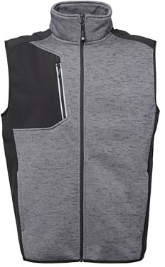 Ergos Workwear JRC TREVIRI Gilet da uomo in tessuto impermeabile traspirante 3 strati chiusura zip interno in pile (IT, Testo, S, Regular, Regular, Standard, Grigio Scuro)