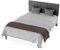 Suusolny Polsterbett Bettgestell mit Kopfteil aus Leinenstoff und Lattenrost Einzelbett Doppelbett Einfache Montage mit Installationstools Bettrahmen Bis 300KG Dunkelgrau-140 x 200 cm