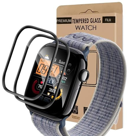 Bodyguard Verre Trempé pour Apple Watch Series 10(42mm) Protection écran, Anti Rayures, Couverture 3D intégrale sans bulles, Tactile sensible, 2 Pack Ultra HD Apple Watch 10 42mm Vitre Protection