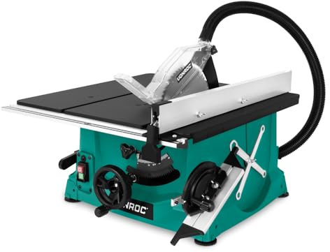 VONROC BancoSega 2000W – Ø250mm – Lama 60T Inclusa – Angolo di Taglio 0°-45° – Soft Start – Doppia Aspirazione – Guida Parallela – Compatto e Potente – Modello TS505AC