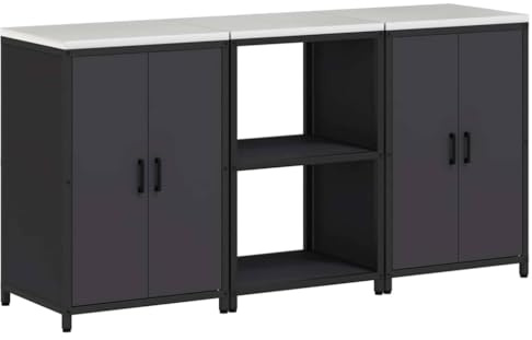 vidaXL Kitchen storage cabinet - a cool metal unit for all your things. Perfect for keeping your space tidy and tidy and looks great too!