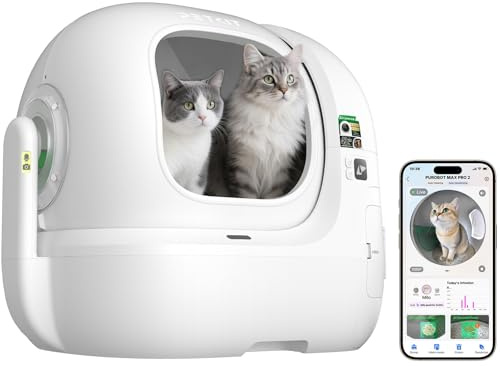 PETKIT PUROBOT Max Pro 2 Selbstreinigende Katzentoilette, Katzenklo Selbstreinigend mit Kamera, Intelligenter Reinigung, Präzise Mehrkatzen-Erkennung, KI-Gesundheitstracking, für Mehrere Katzen