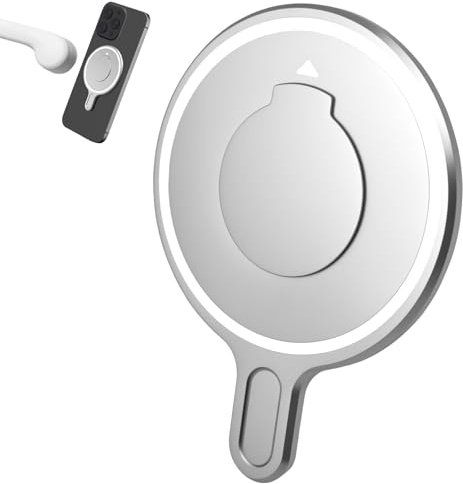 PIWOSGOL Magnetische Ring Handyhalterung für Gimbal, Starker Magnetring Kompatibel mit DJI Osmo Mobile4SE/5/6, Ultradünne Aluminium Halterung für Magnetisches Auto Handyhalter & Stabilisator, Silber