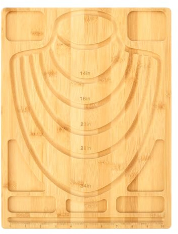 Perlenbrett für Ketten aus Holz 38 * 29cm Perlenbrett Holz 14in 18in 23in 28in 34in mit 7 Speicherplätze Größe Maßstab für Perlen Ausrichten Auffädeln Sortieren Anordnen