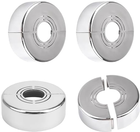 JOYOLA 4 Stück Edelstahl Wand Splitflansch Rosetten Sanitär Abdeckkappen für Wasserhahn Eckventile Rostfrei und Langlebig Einfache Montage für Heizungs und Wasserrohre