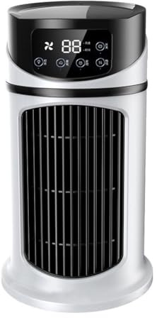Homeponnew Ventilateur de climatiseur portable USB avec humidificateur de 300 ml, 6 vitesses réglables, mini ventilateur de refroidissement pour voiture, bureau et maison, blanc