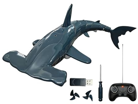Funkgesteuerter Hai, 2,4 GHz, Unterwasser-Drohne, wiederaufladbar, wasserdicht, Unterwasserhai zum Tauchen, für Badewanne und Bad, Geschenk für und Mädchen ab 6 Jahren, Geburtstag, Weihnachten