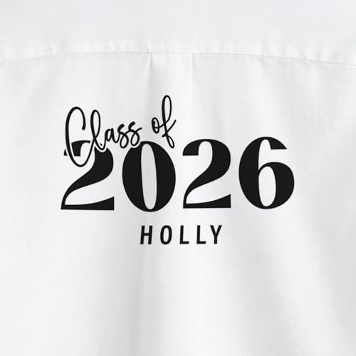 Personalised Class of 2026 Iron-On Transfer | Custom Name School Leavers Vinyl for T-Shirts & Hoodies