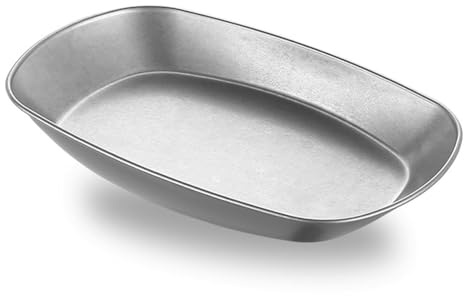 Drfeify Assiettes de Service en Acier Inoxydable Plats de Dîner en Acier Inoxydable 10 X 6,3 X 1,2 Po Empilables Lavables au Lave-vaisselle Bord Rond Lisse pour le Camping Voyage Barbecue Collations