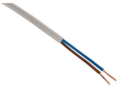 Zenitech - Elektrisches Stromkabel H03VVH2-F 2x 0,75mm² Für Leichte Haushaltsgeräte - Hochwertige PVC-Isolierung - Weiß - 5m