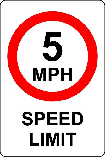 5 MPH Speed Limit Safety Sign - 3mm Aluminium sign 300mm x 200mm