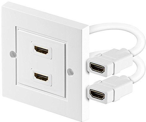 CONECTICPLUS Prise Double HDMI 2.0 Murale avec câble 15 cm - 4K 60Hz
