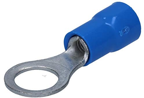 Cembre BF-M6-100 Capicorda Isolati M6, 1.5-2,5 mm², Blu, Ottone Stagnato | Terminali a crimpare a occhiello per cablaggi elettrici sicuri, resistenti fino a 80°C, per auto e casa, 100 pezzi
