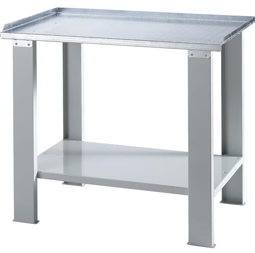 eurokraft | Basic | Werkbank | Baukastensystem | Höhe 850 mm | Stahlblech-Arbeitsplatte | BxT 1000 x 700 mm