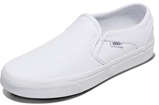 Vans Women's Asher Slip-On Shoe, True White, 10