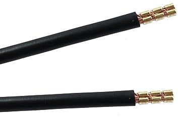 WITTKOWARE 25 Stück Elektro Verdrahtungsbrücken, 10mm², 265mm, beidseitig Aderendhülsen, schwarz
