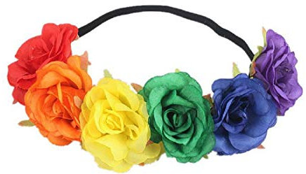 DreamLily BC12 Haarband für Damen, hawaiianisches Stretch, Rose, Blumenkrone, für Girlande, Party, BC12, Rose, 1 Count (Pack of 1)