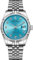 BUREI 38mm Automatik Uhr Herren Luxus Diamant Armbanduhr für Männer Mit Saphirglas Datumskalender (Hellblau Silber)