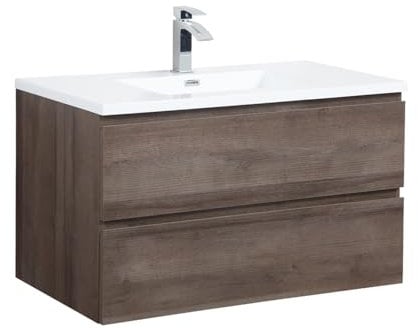 Badplaats B.V. Mobili da Bagno Angela 90cm Rovere Marrone - Armadio mobiletto lavabo Mobili Armadietto