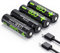 Ovegna M502 : Piles AA légères, en Lithium-ION (Non NiMH, Non alcalines), 2775 mWh,750 mAh, Rechargeables par entrée USB, en 90 Minutes, 1000 Fois, indicateur de Charge, pour Vos Besoins Quotidiens