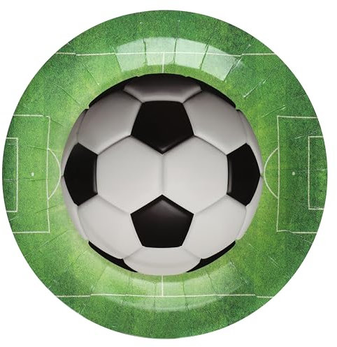 Assiette Verte Ballon de Foot en Carton 22.5cm (x10) R/6868