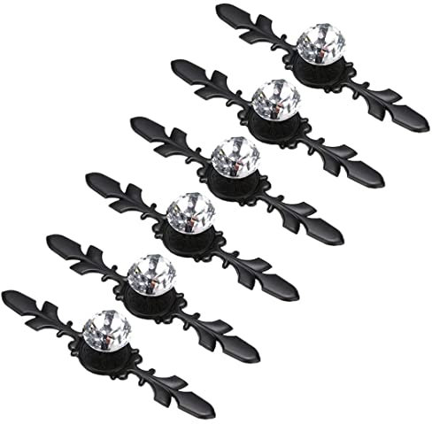 Creatwls 6 Stück Schrankknöpfe Kristall Zinklegierung Möbelgriff Transparent Kristallglas Schranktür Garderobe Ziehgriffe Schubladen Knäufe Möbelgriffe