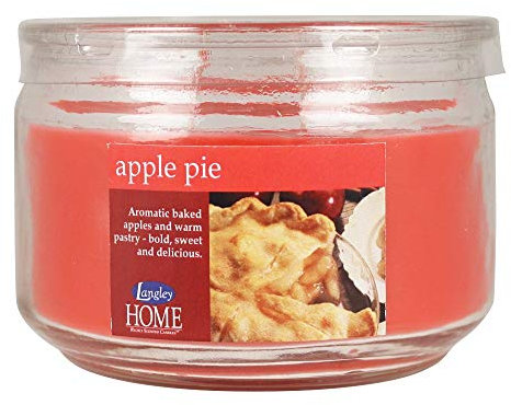 Langley Home 2 Stück Duftkerze/Glas, Brenndauer ca. 45 Stunden - Apple Pie - 284g
