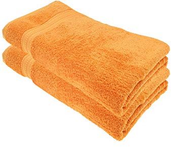 Julie Julsen® Bio Badetuch-Set, 2 Badetücher in 32 Farben erhältlich weich und saugstark Orange 100x150 cm
