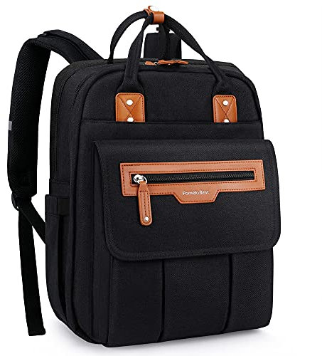Pomelo Best Wickelrucksack Wickeltasche Rucksack mit abnehmbare Wickelauflage und Kinderwagenbefestigung, Große Babytasche für unterwegs (Schwarz)