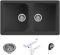 Quareco Prime 862 Lavello da Incasso Granito Nero 86x50 2 Vasche QLP862NE