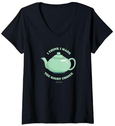 Mujer The Office La tetera de la elección correcta Camiseta Cuello V