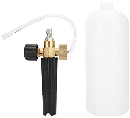 Kuuleyn Bouteille de Savon de Voiture, Nettoyeur Haute Pression, 1L 1/4in Bouteille de pulvérisation de Mousse de Lavage de Voiture Mousse Haute Pression Pompe de Lavage Outil de Nettoyage de Canon