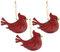 AuldHome Zinn Kardinal Weihnachtsschmuck (Set von 3); primitive 3D verzinkte Weihnachtsbaumschmuck im Vintage-Stil