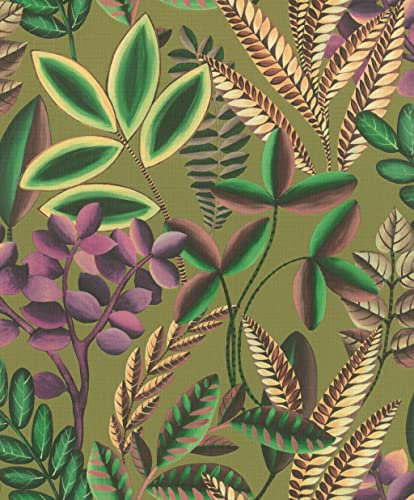 Rasch Tapeten Vliestapete (Botanical) Oliv 10,05 m x 0,53 m Florentine III 485578