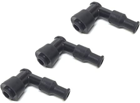 3x Zündkerzenstecker 90 Grad wasserdicht - Passend für Piaggio NRG TPH Sfera Zip, Vespa LX 50, Aprilia SR 50, Keeway F-Act, Peugeot Speedfight 50 - M14, 5 kOhm