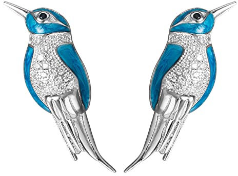 WLLDDDIU Ohrhänger Silber 925,S925 Silber Ohrringe Ohrstecker Kleine Vogel Tropfen Glasur Ohrstecker Stilvolle Knorpel Kleine Ohrstecker Für Frauen Mädchen Paare