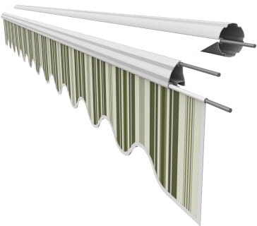 VANA Markisenstoff Volant für 5 m Markise Ersatzstoff Markisentuch Bespannung Sonnenschutz, nur Volant, fertig genäht, Maß 4,85 x 0,21 m, Design SPD034